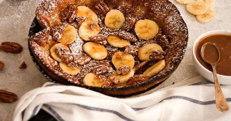 Banana Pecan Caramel Dutch Baby
