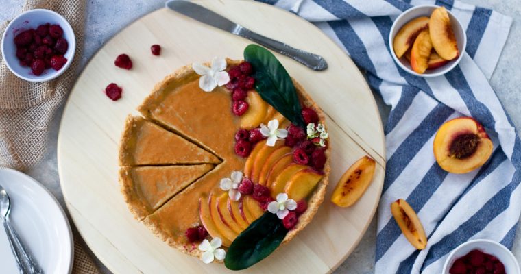 Peach and almond tart