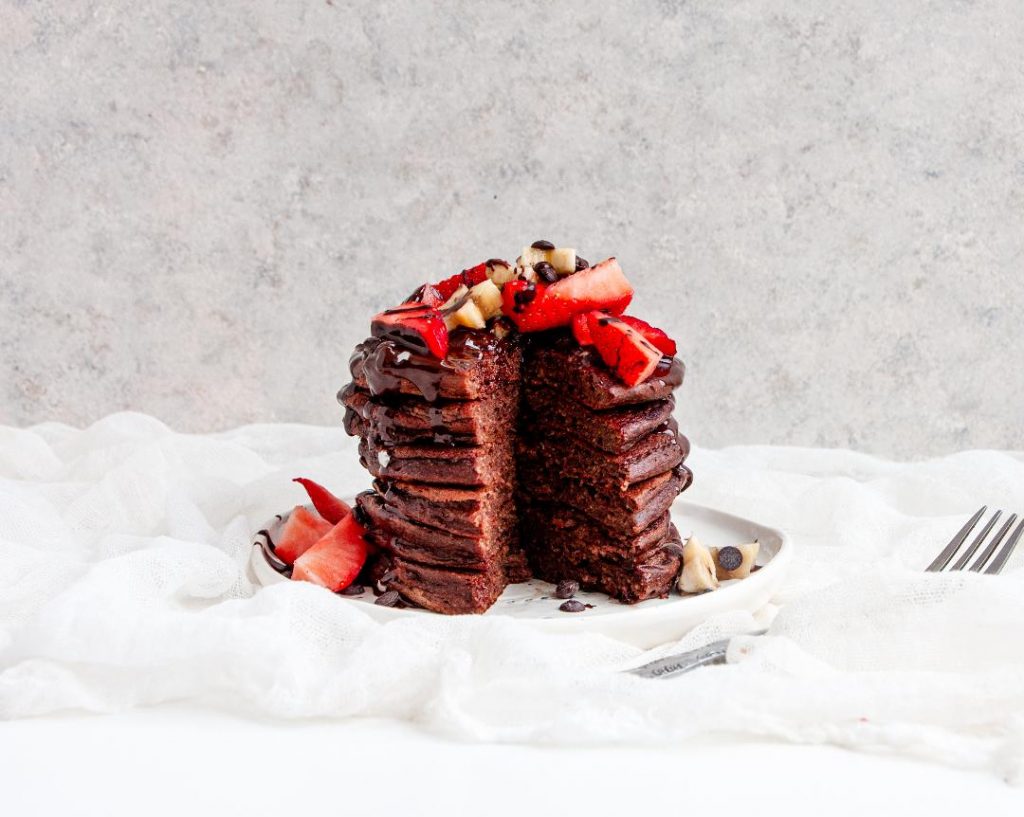 Pancakes cu ciocolată,banană și fulgi de ovăz